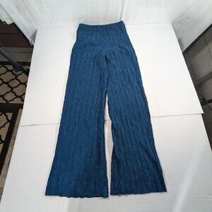 Zara Pleated Wide Leg Pants Teal Women's Medium